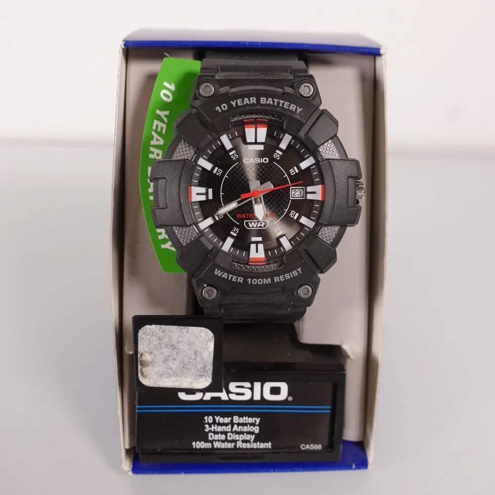 Casio MW610H-1AV Men's Black Resin Watch 100 Meter Resist 10 Year Battery Date